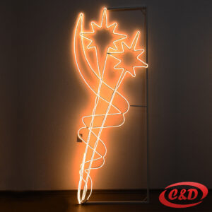 Svjetleći novogodišnji oblik s okvirom i nosačima – LED dekoracija za banderu