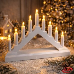 Svijetleći LED svijećnjak Epidot s 7 LED svjetala u toploj bijeloj boji za božićnu dekoraciju