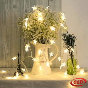 Lampice; LED; Zvijezde; 5 m; Toplo Bijela