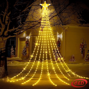 Lampice; LED; Vodopad za jelku; 210 cm; Toplo Bijela