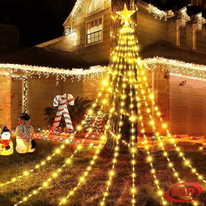 Lampice; LED; Vodopad za jelku; 210 cm; Toplo Bijela