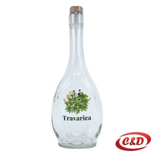 Staklena boca Ikona sa natpisom + čep; 500 ml