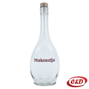 Staklena boca Ikona sa natpisom + čep; 500 ml