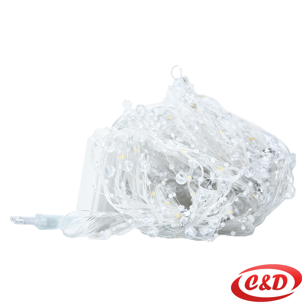 Lampice; LED; Zavjesa sa kristalima; 3x3 m; Toplo Bijela - Slika 7