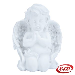 Bijeli gipsani anđeo – visine 15 cm - dekorativna figurica.