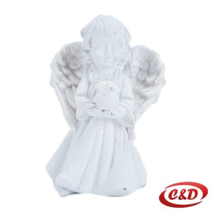Bijeli gipsani anđeo – 5 cm - dekorativna figurica.
