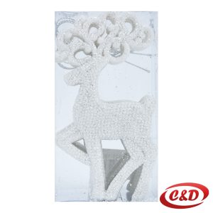 Sjajni božićne jeleni za jelku, 12 cm, set 6 komada.