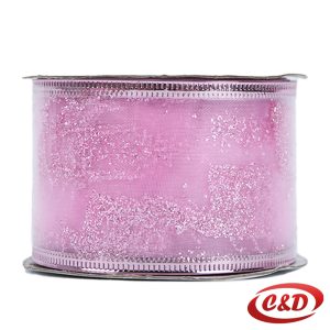 Roza sjajna dekorativna traka 3000×4 cm.