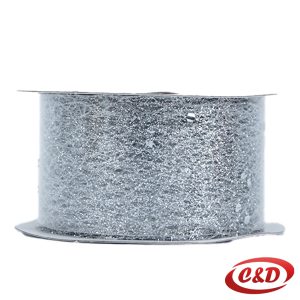 Srebrna sjajna dekorativna traka 3000×4 cm.