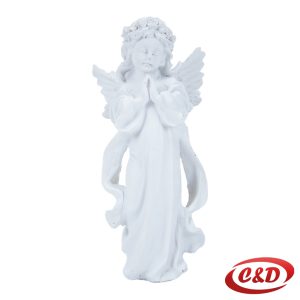 Bijeli gipsani anđeo – dekorativna figurica.