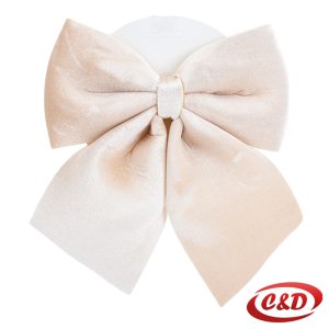 Plišana bež mašna dimenzija 20×22 cm za božićnu dekoraciju.