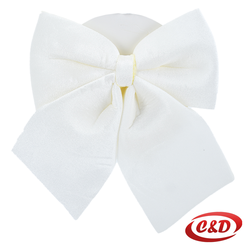 Plišana bijela mašna dimenzija 20×22 cm za božićnu dekoraciju.