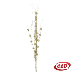 Zlatna dekorativna grana sa sjajem 55 cm