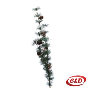 Dekorativna zelena grana sa šišarkama za božićne aranžmane.