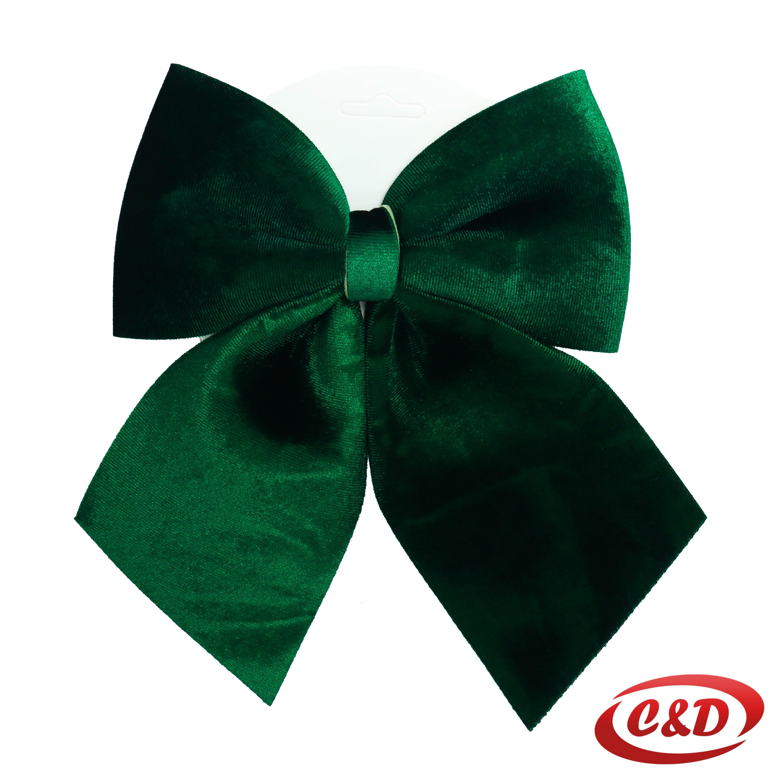 Plišana zelena mašna dimenzija 20×22 cm za božićnu dekoraciju