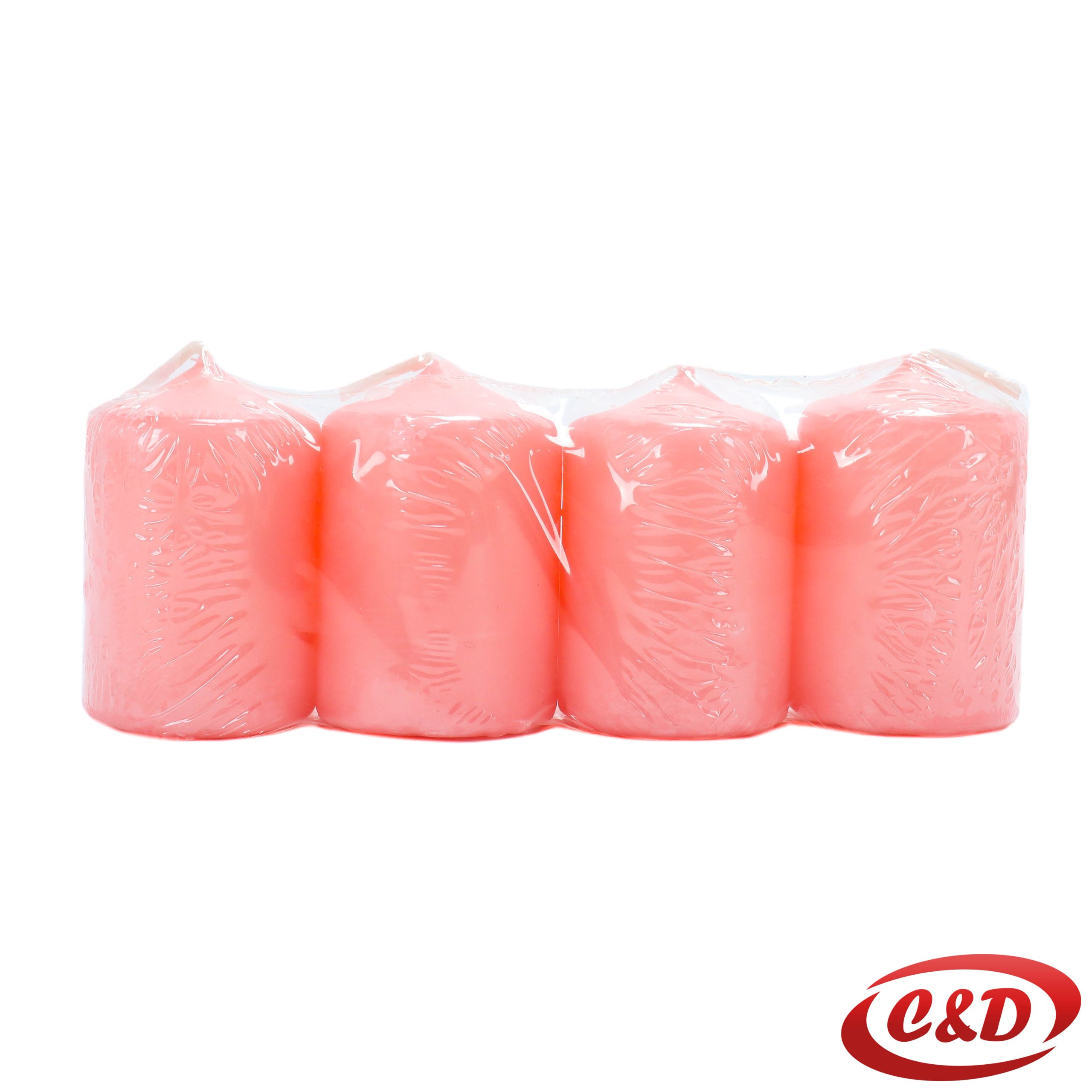Adventske svijeće roze 4 komada, visina 5 cm, širina 3,5 cm.