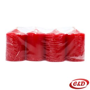 Adventske svijeće crvene 4 komada, visina 5 cm, širina 3,5 cm.