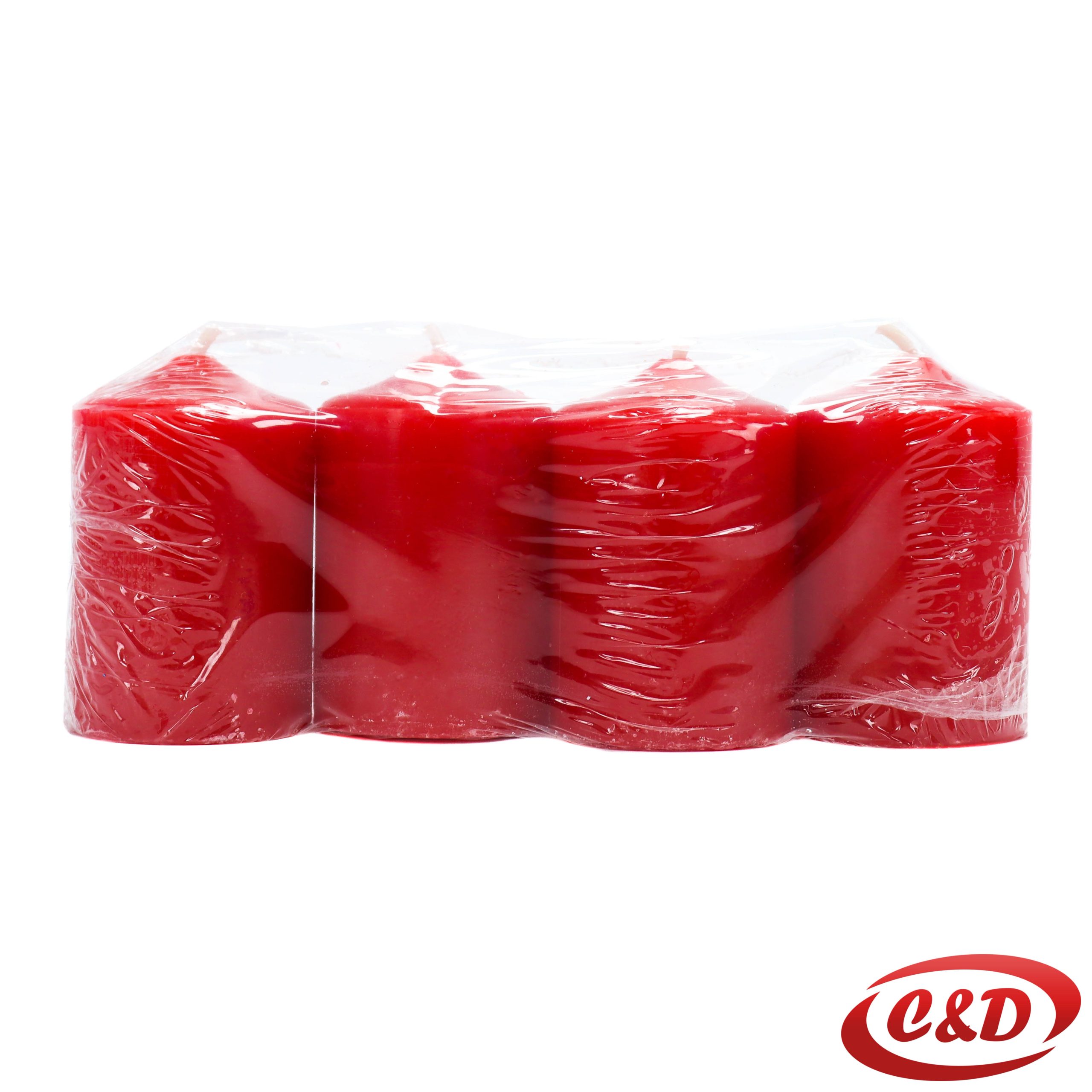 Adventske svijeće crvene 4 komada, visina 5 cm, širina 3,5 cm.