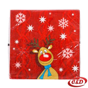 Božićne salvete crvene i bijele sob 33×33 cm, pakiranje od 20 komada.