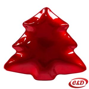 Plastični tanjur u obliku božićne jelke.