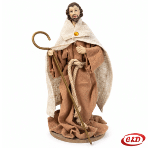Božićne jaslice s 10 figura visine 16 do 24 cm u bež i smeđoj boji s podlogama od pluta