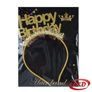 Zlatni rajf s natpisom “Happy Birthday”, dimenzija 11x17 cm, idealan za rođendanske proslave.