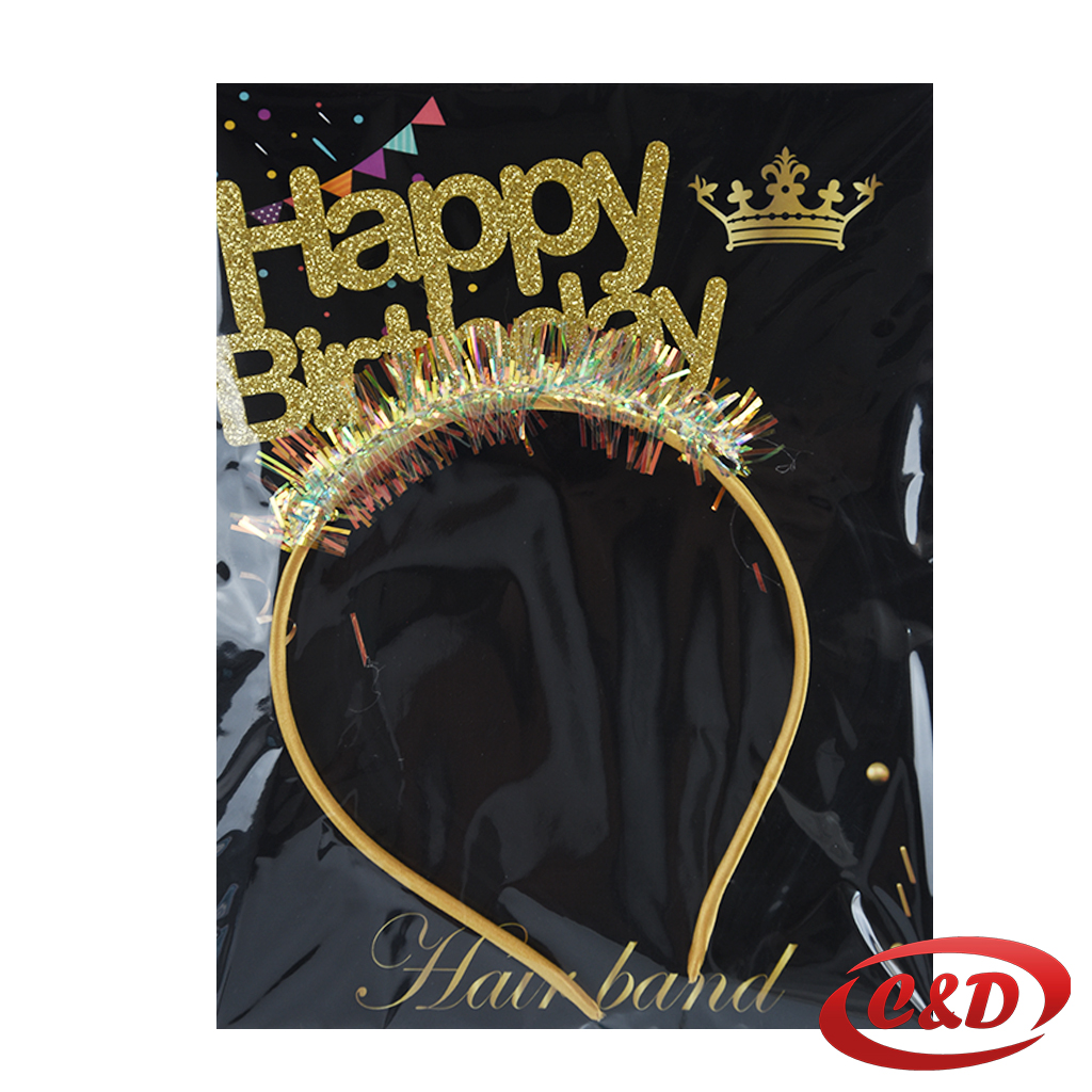 Zlatni rajf s natpisom “Happy Birthday”, dimenzija 11x17 cm, idealan za rođendanske proslave.