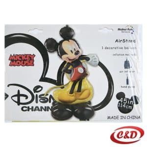 Folijski balon Mickey Mouse veličine 114 cm u crnoj, žutoj, crvenoj i bijeloj boji
