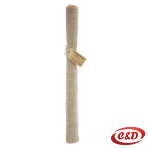 Nadstolnjak od jute smeđe boje dimenzija 50 × 100 cm na stolu