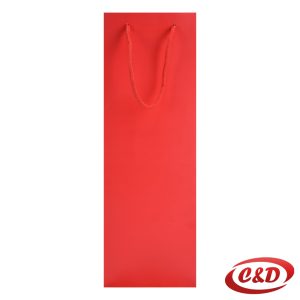 Crvena poklon vrećica za piće za pakiranje boca vina i drugih pića.