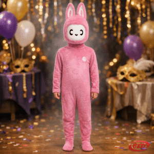 Labubu odijelo za djecu rozo s maskom