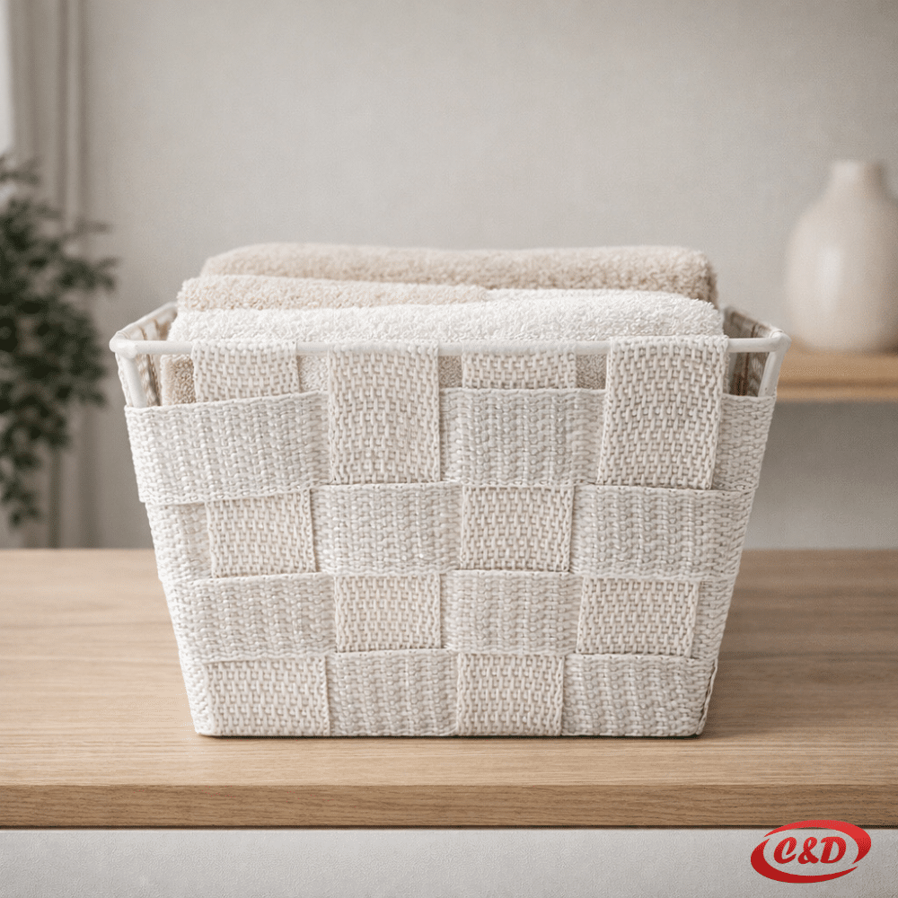 Pleteni bež organizator 15x15x10 cm