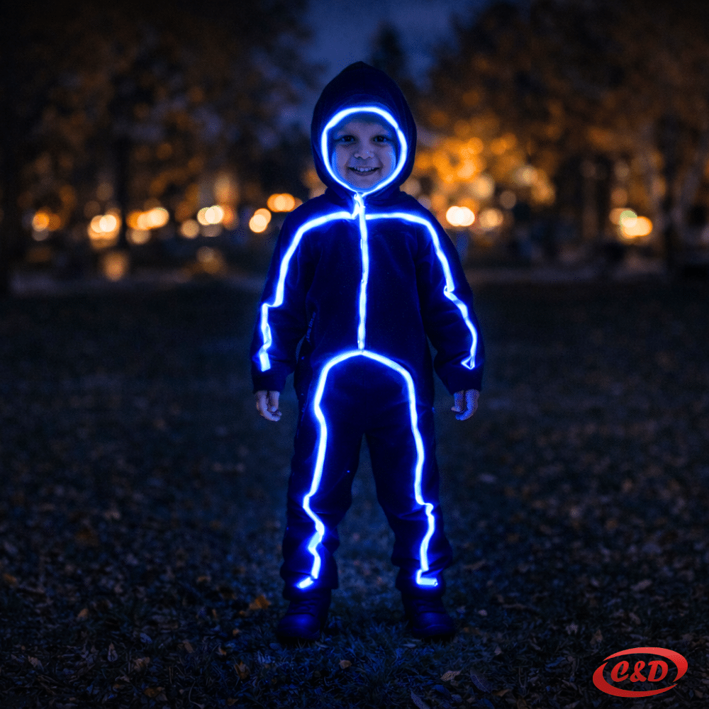 Neon LED odijelo za djecu plavo svjetleće
