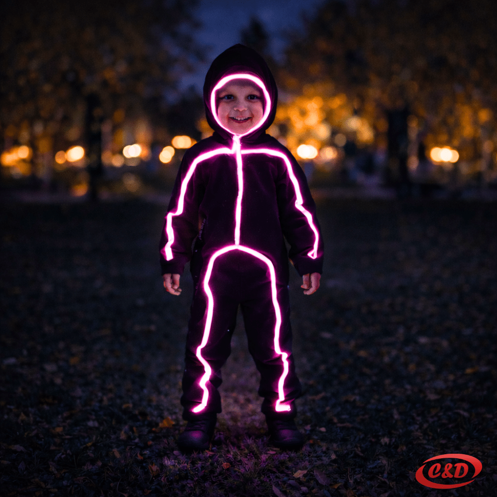 Neon LED odijelo za djecu rozo svjetleće