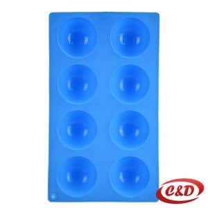 Plavi silikonski kalup za proju sa 8 krugova dimenzija 28 × 17 cm