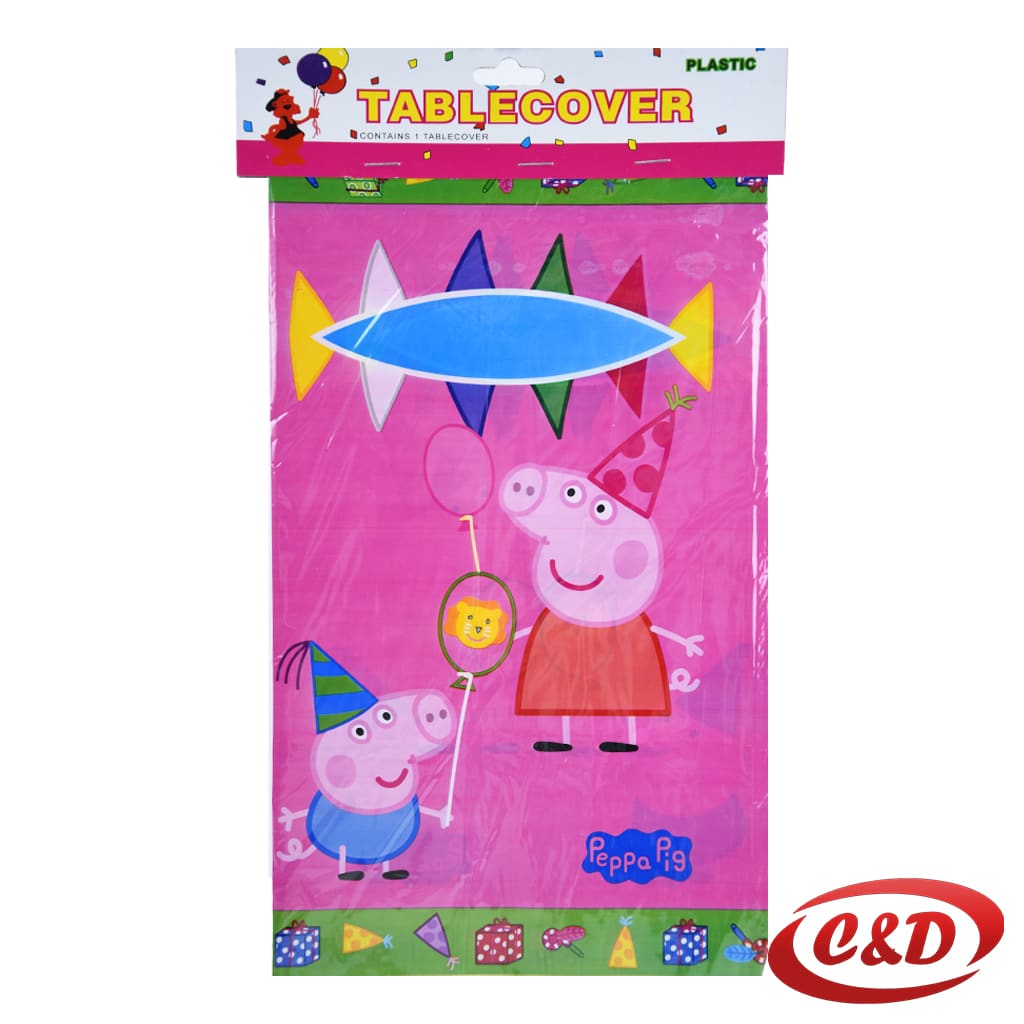Peppa Pig party stolnjak roza, plava, crvena za dječije rođendane
