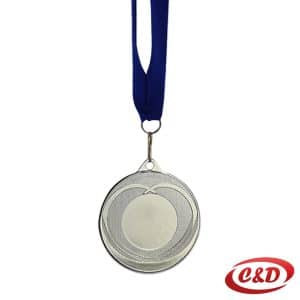 Zlatna medalja 6 cm sa plavom trakom bez natpisa