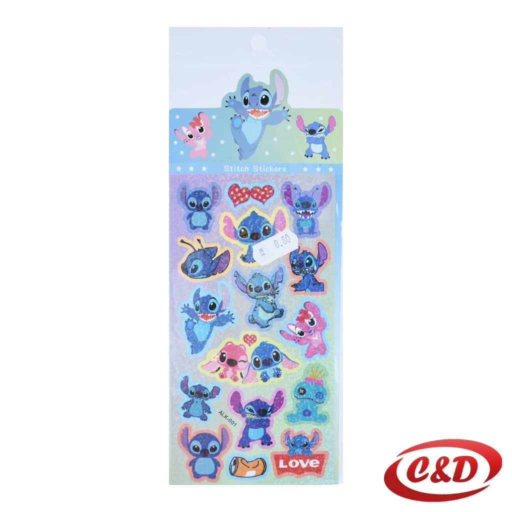 Samoljepljive naljepnice Stitch plava roza 9,5x22,5 cm