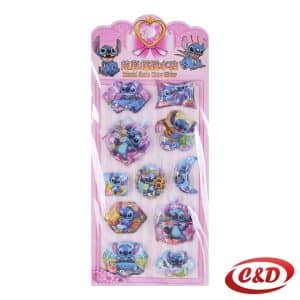 Roze 3D Stitch stikeri punjeni vodom sa srcima i zvjezdicama