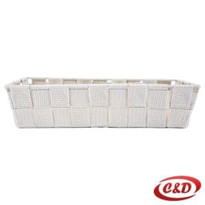 Bež pletena korpa za odlaganje 26x10x6 cm