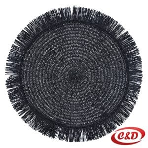 Crna pleteni podmetač okrugli 40 cm