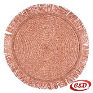 Narančasti pleteni podmetač okrugli 40 cm