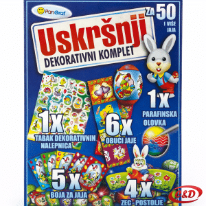 uskrsni dekorativni komplet za jaja set boje folija naljepnice