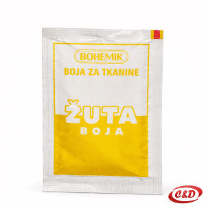 boja za tkanine žuta tekstilna boja 7x10 cm