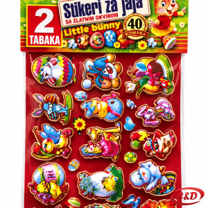 naljepnice za jaja uskrsne zlatni okvir 21x12 cm set 2 lista