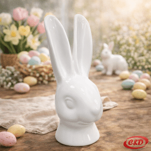 keramički uskrsni zec bijeli dekorativna figura 21 cm