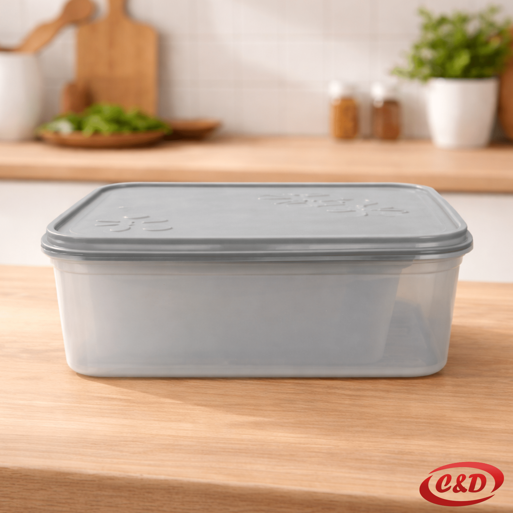 Set providnih posuda sa gumenim sivim poklopcem 3/1 0,9 l 1,5 l 3 l