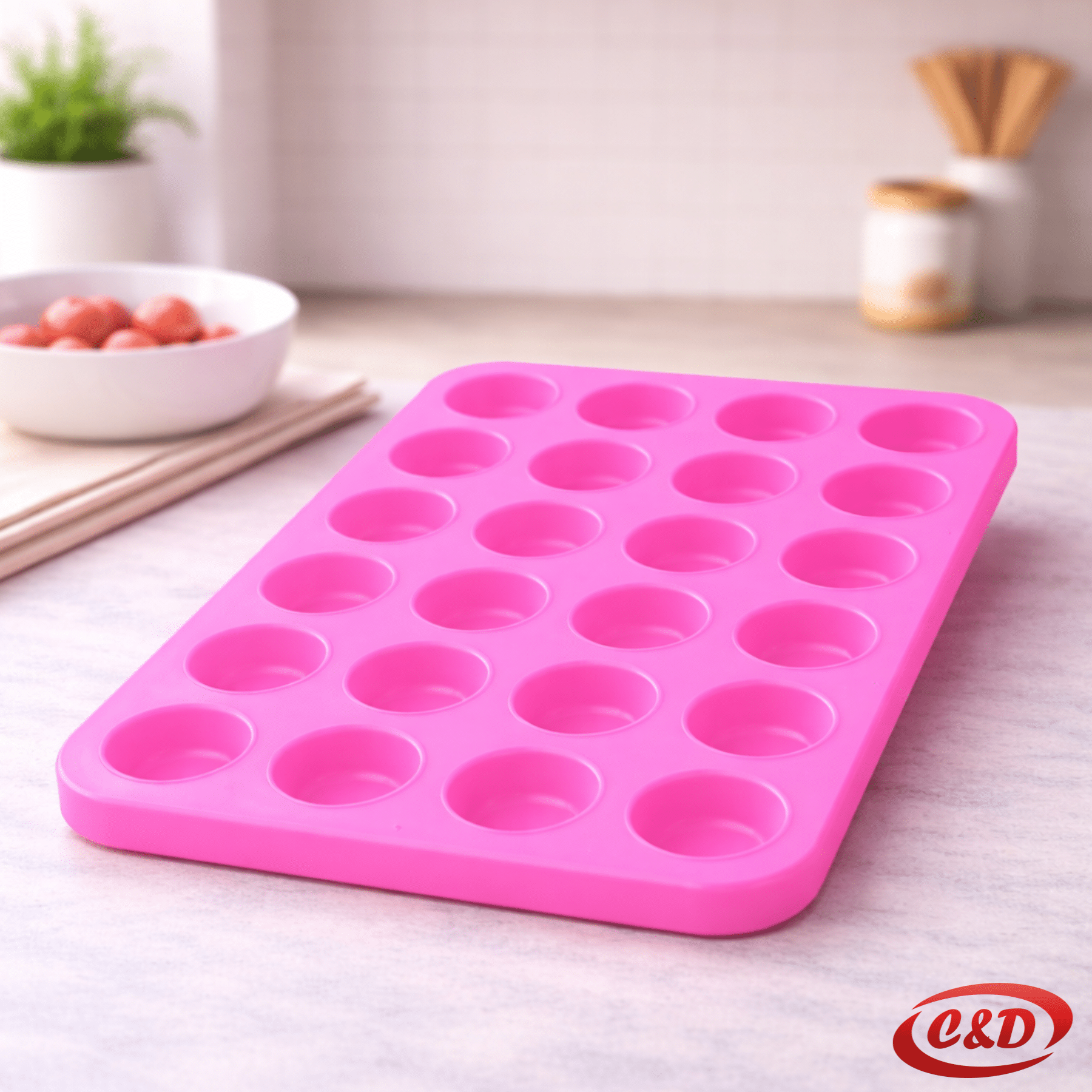 Silikonski kalup za proju 24 kom rozi 34 x 24 cm promjer 5 cm