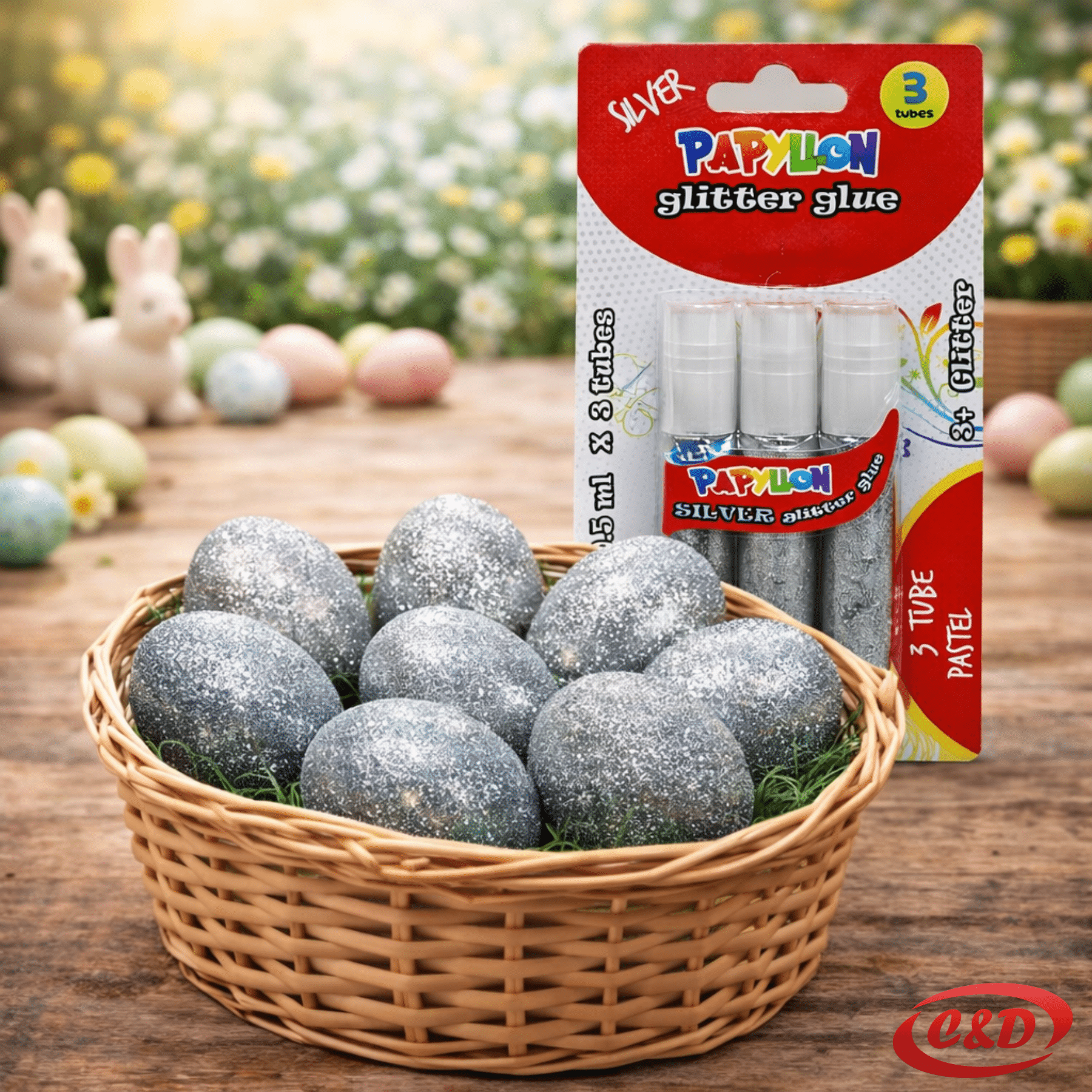 srebrno glitter ljepilo set 3 kom 10.5 ml dekoracija
