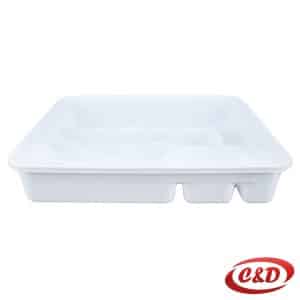 posuda za escajg bijela plastična organizator pribora 39x31x6 cm